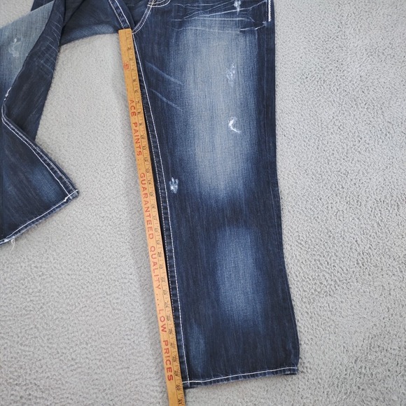 Big Star Voyager Loose Jeans 36x30 Blue Loose Distressed Baggy Grunge Y2K - Picture 14 of 16
